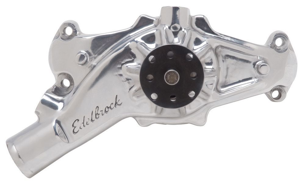 Edelbrock 8864 Victor Series Water Pump for Big Block Chevy, Short Mechanical Reverse Rotation, Polished Aluminum