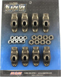 Elgin ICE410738 Black Ice Rocker Arm Kit for Small Block Chevy, 1.60 Ratio, 3/8 Inch Stud Mount, Steel, OEM/Long Slot, Set of 8
