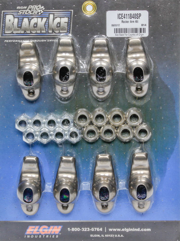 Elgin ICE411840SP Small Block Chevy Rocker Arm Kit with 1.60 Ratio and 7/16 Inch Stud Mount