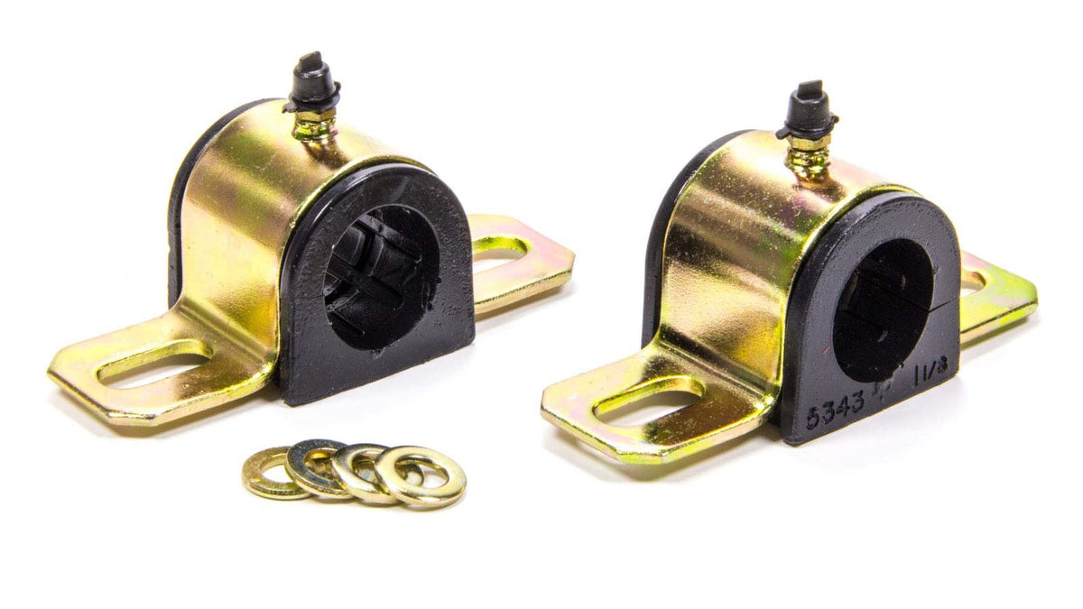 Energy Suspension 9.5164G Greasable Sway Bar Bushings for 1 1/8 Inch Bar, Polyurethane and Steel, Black and Cadmium Finish, Universal Pair