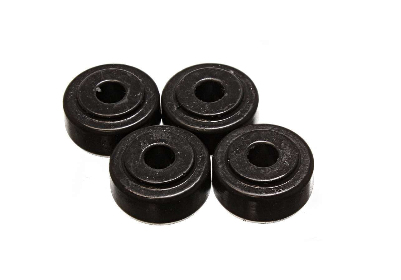 Energy Suspension 9.8101G Shock End Bushing, Bayonet Fit, 3/8 Inch ID, 1-1/4 Inch OD, 7/8 Inch Nipple, 5/8 Inch Thickness, Polyurethane, Black, Set of 4
