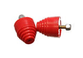 Energy Suspension 9.9101R Bump Stop Pair, 2-1/8 Inch Diameter, 2.125 Inch Tall, 3/8 Inch Mounting Stud, Polyurethane, Red