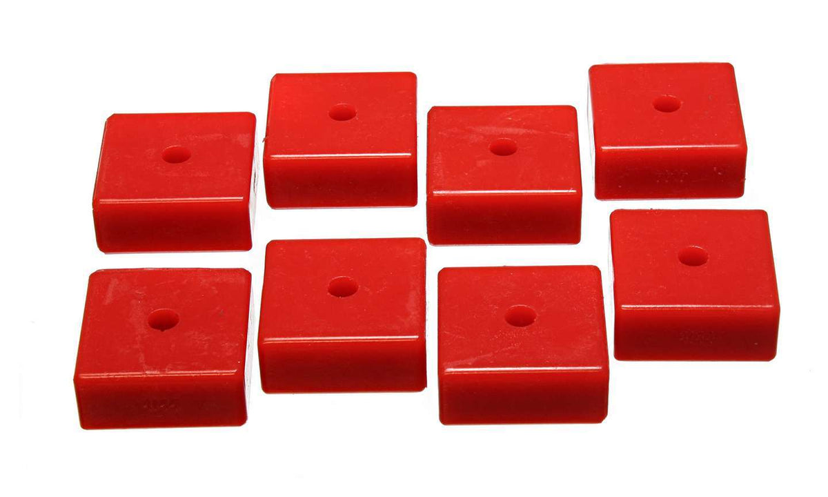 Energy Suspension Bushing Kit 9.9535R Hyper-Flex Leaf Spring Pad 2-1/16 Inch Square x 15/16 Inch Height Polyurethane Red