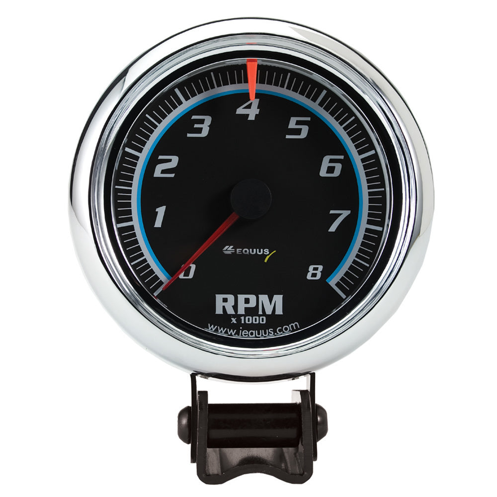 EQUUS E6078 6000 Series 8000 RPM Electric Analog Tachometer with 3-3/8 Inch Diameter Black Dial