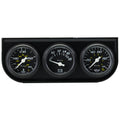 EQUUS E6100 6000 Series Triple Gauge Set with Black Panel for Oil Pressure, Voltmeter, and Water Temperature, 1-1/2 Inch Diameter