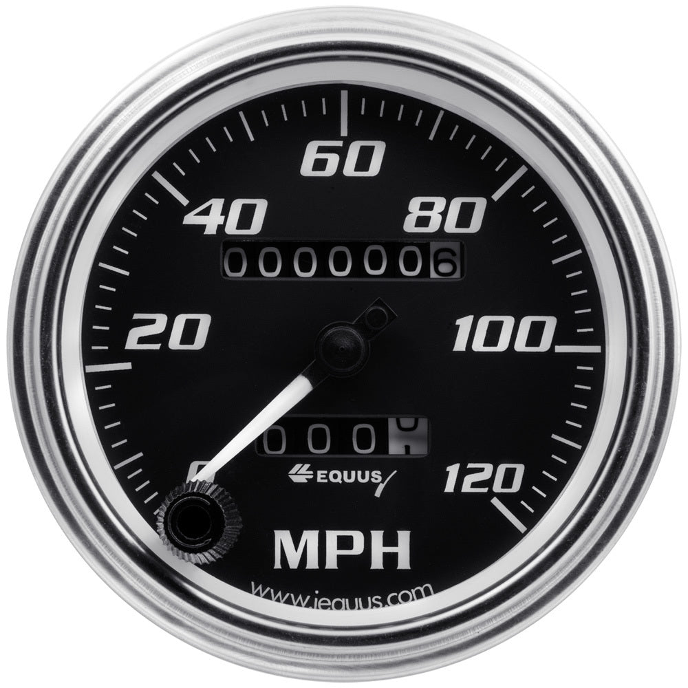 EQUUS E7072 3-3/8 Inch Classic Series Mechanical Speedometer 0-120 MPH with Black Face