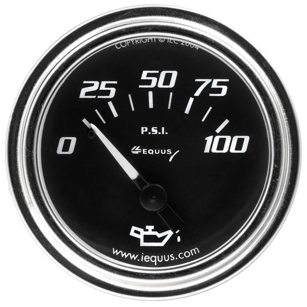 EQUUS E7234 2-Inch Dial Oil Pressure Gauge 0-100 psi Mechanical Analog with Black Face