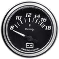 EQUUS E7268 2-Inch Classic Series Analog Voltmeter Gauge 8-18V Black Face