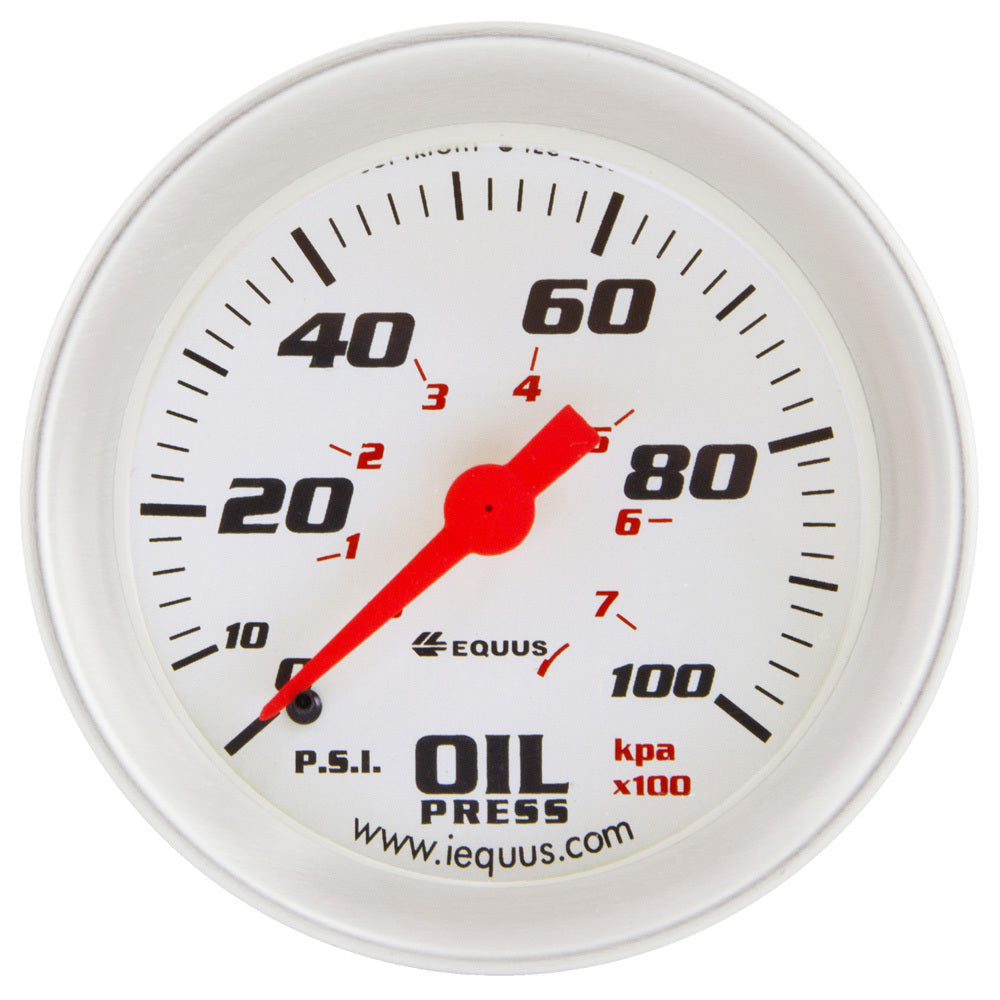 EQUUS E8444 2-5/8 Inch Oil Pressure Gauge 0-100 psi Mechanical Analog