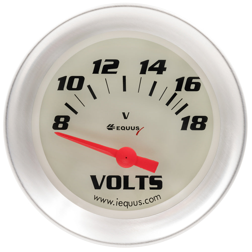 EQUUS E8468 2-5/8-Inch Analog Volt Meter Gauge for 8-18 Volts, White Face
