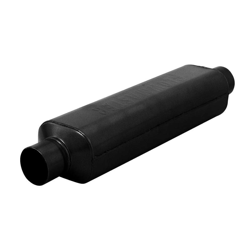 Flowmaster Hushpower II Muffler 12518409 with 2.5 Inch Inlet and Outlet, 18 Inch Length, Stainless Steel with Black Finish