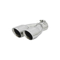 Flowmaster Exhaust Tip 15389, Dual 3-Inch Round Outlets, 2.5-Inch Inlet Pipe Diameter, Polished Stainless Steel, Beveled Edge, Angled Cut, 10 Inches Long