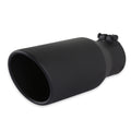 Flowmaster Part 15405B Stainless Steel Exhaust Tip with Black Ceramic Coating, 3.5 Inch Inlet, 5 Inch Round Outlet, 12 Inch Length, Double Wall, Rolled Edge, Angled Cut