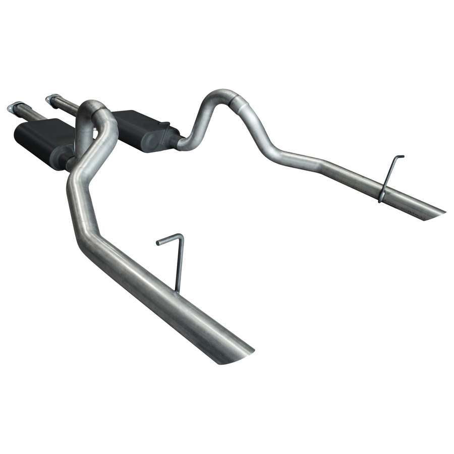 Flowmaster 17112 American Thunder Cat-Back Exhaust System for Ford Mustang 1994-1997 with 2.5 Inch Diameter Dual Rear Exit Steel and Aluminized Finish