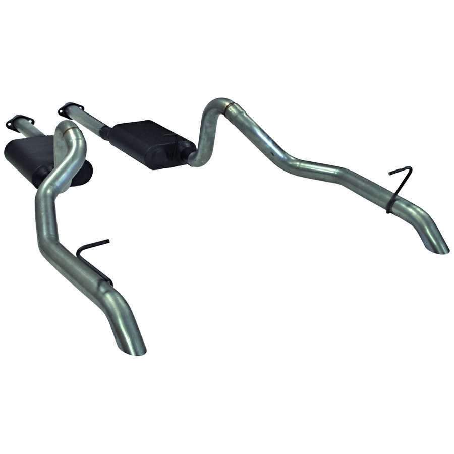 Flowmaster American Thunder Cat-Back Exhaust System for 1987-1993 Ford Mustang GT, 2.5 Inch Diameter, Dual Rear Exit, Steel, Aluminized