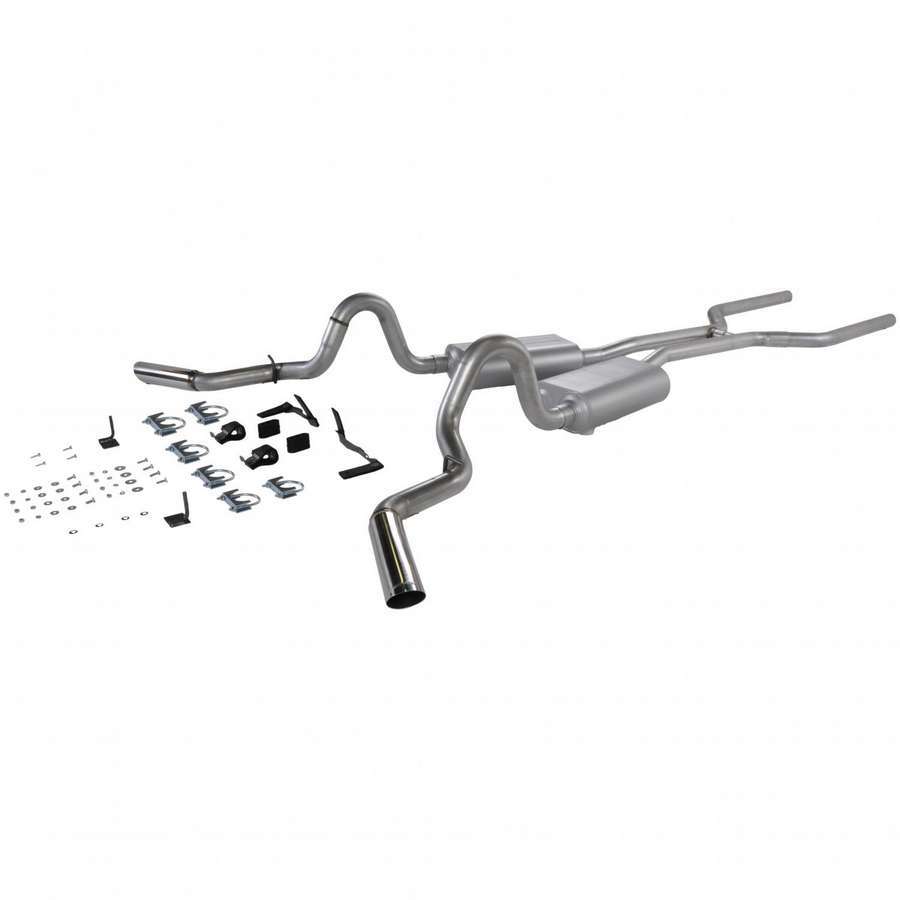 Flowmaster American Thunder Cat-Back Exhaust System for 1964-1972 Chevrolet El Camino, 2.5 Inch Diameter Dual Side Exit with Polished Tips