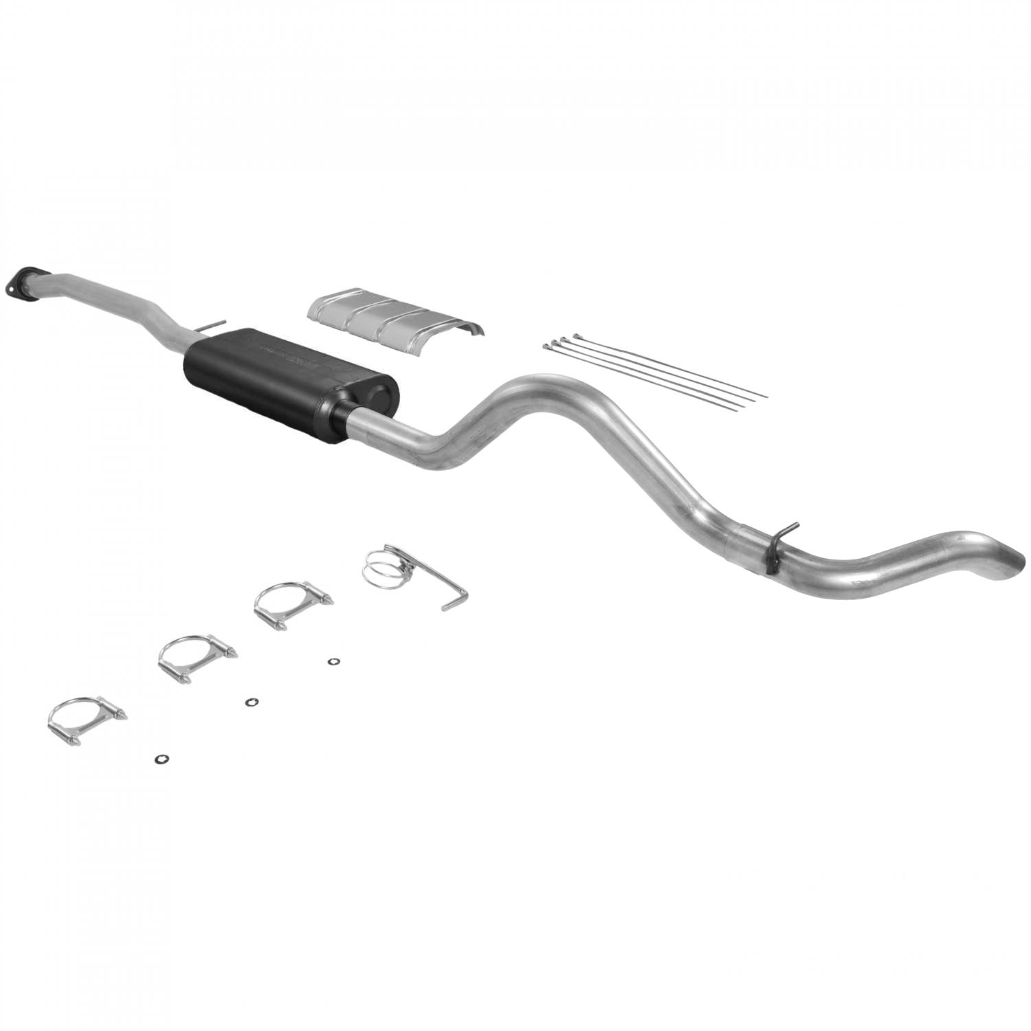 Flowmaster 17147 Force II Cat-Back Exhaust System for GM Fullsize Trucks, 3 Inch Diameter, Single Side Exit, Steel, Aluminized