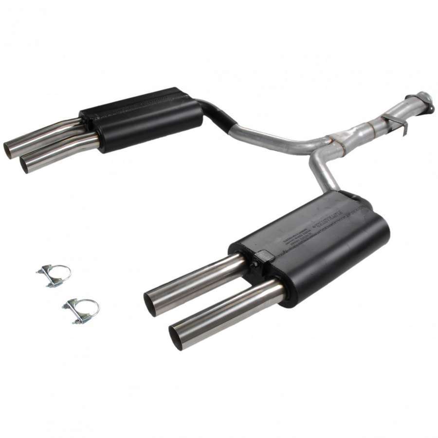 Flowmaster 17153 Force II Cat-Back Exhaust System for Chevrolet Corvette 1986-1990 with Dual Rear Exit and 2.25-Inch Diameter Steel Tubing