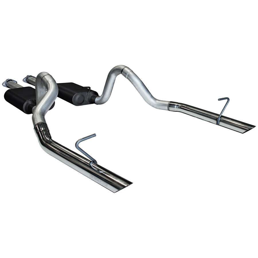 Flowmaster 17213 American Thunder Cat-Back Exhaust System for 1987-1993 Ford Mustang with 2.5 Inch Diameter Dual Rear Exit and Polished Tips