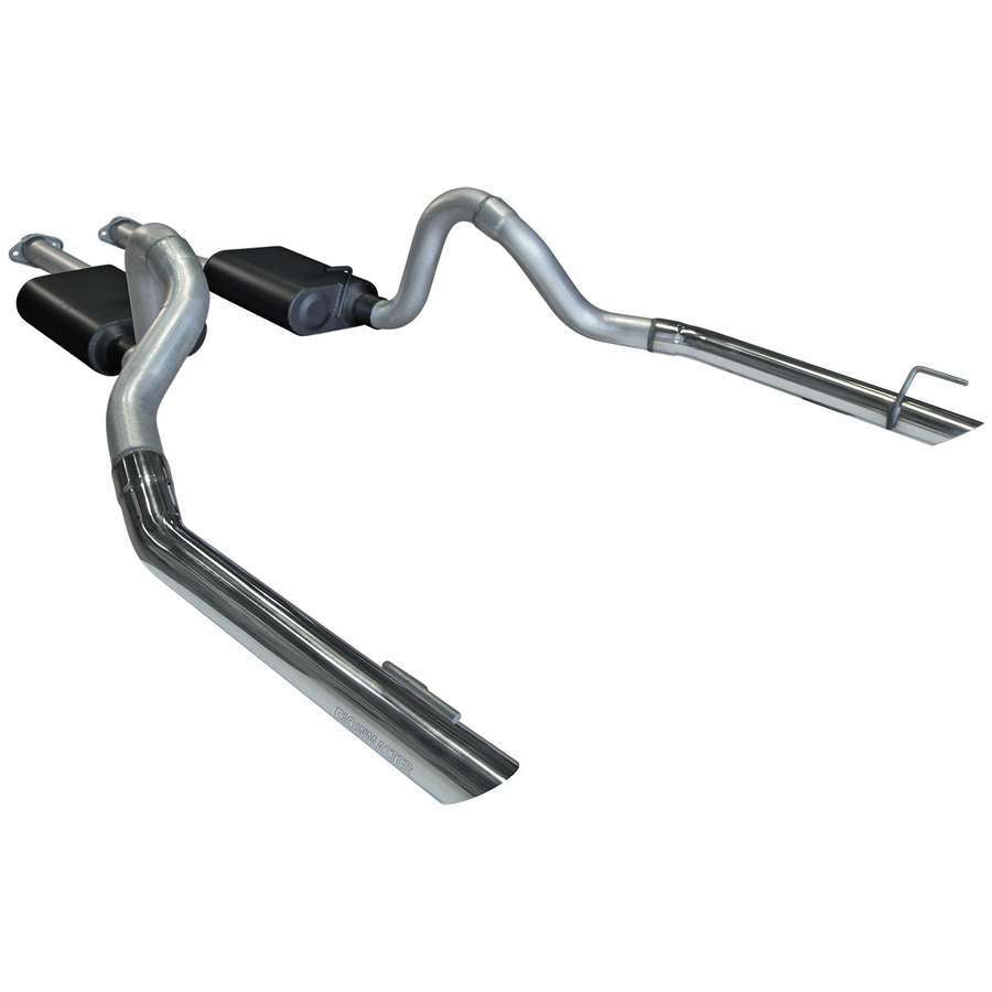 Flowmaster 17215 American Thunder Cat-Back Exhaust System for 1998 Ford Mustang 4.6L with Dual Rear Exit and 2.5 Inch Polished Tips