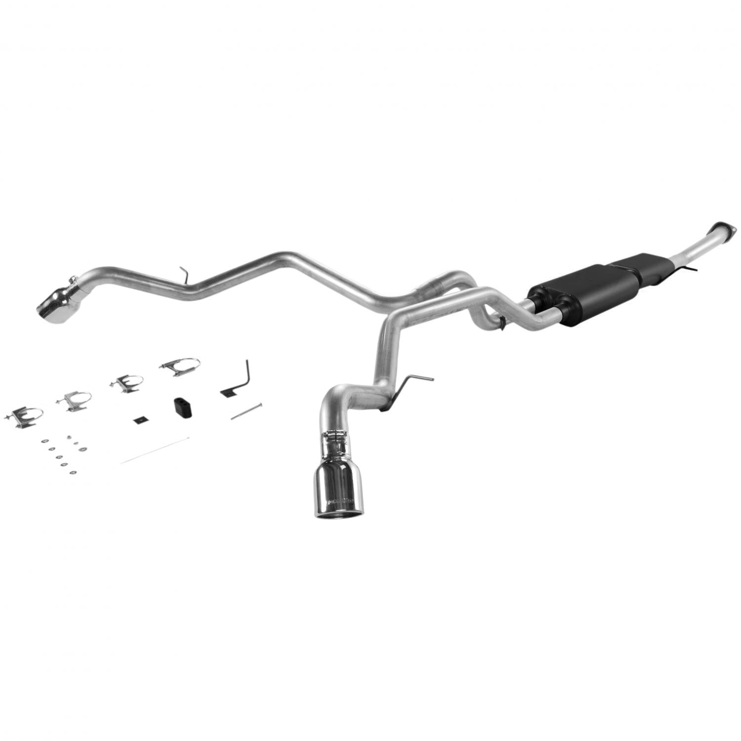 Flowmaster 17342 American Thunder Cat-Back Exhaust System for GM Fullsize SUVs with 3-Inch Dual Side Exit and 4-Inch Polished Tips