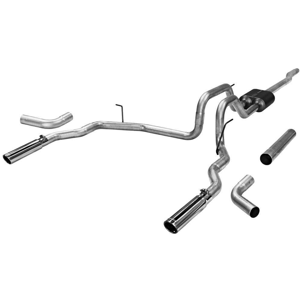 Flowmaster 17417 American Thunder Cat-Back Exhaust System for Ford F-150 2004-2008 with 3-Inch Dual Rear Exit and Polished Tips