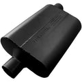 Flowmaster 42442 40 Series Performance Muffler with 2.25 Inch Inlet and Outlet, Oval Steel Body, Black Aluminized Finish