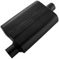 Flowmaster 42541 40 Series Performance Muffler with 2.5 Inch Offset Inlet and Center Outlet, Steel, Black Finish