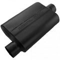 Flowmaster 43041 40 Series Performance Muffler with 3 Inch Offset Inlet and Center Outlet, 13 x 9.5 x 4 Inch Oval Steel Body