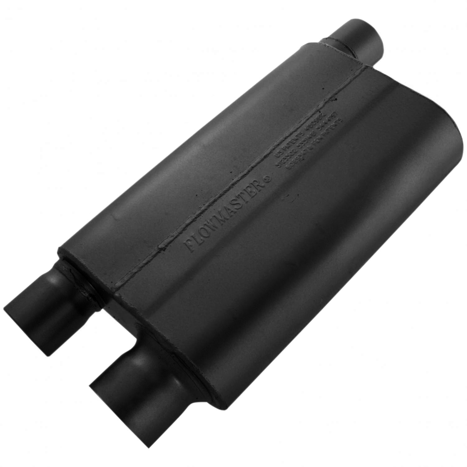 Flowmaster 43083 80 Series Performance Muffler with 3-Inch Offset Inlet and Dual 2.5-Inch Outlets