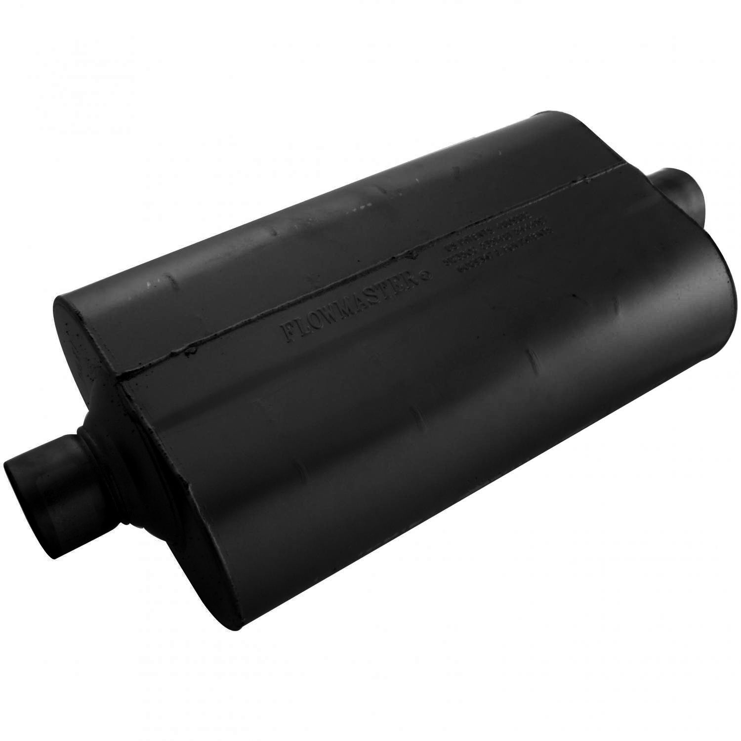 Flowmaster 52555 50 Series Performance SUV Muffler with 2.5 Inch Inlet and Outlet, Steel, Black Finish