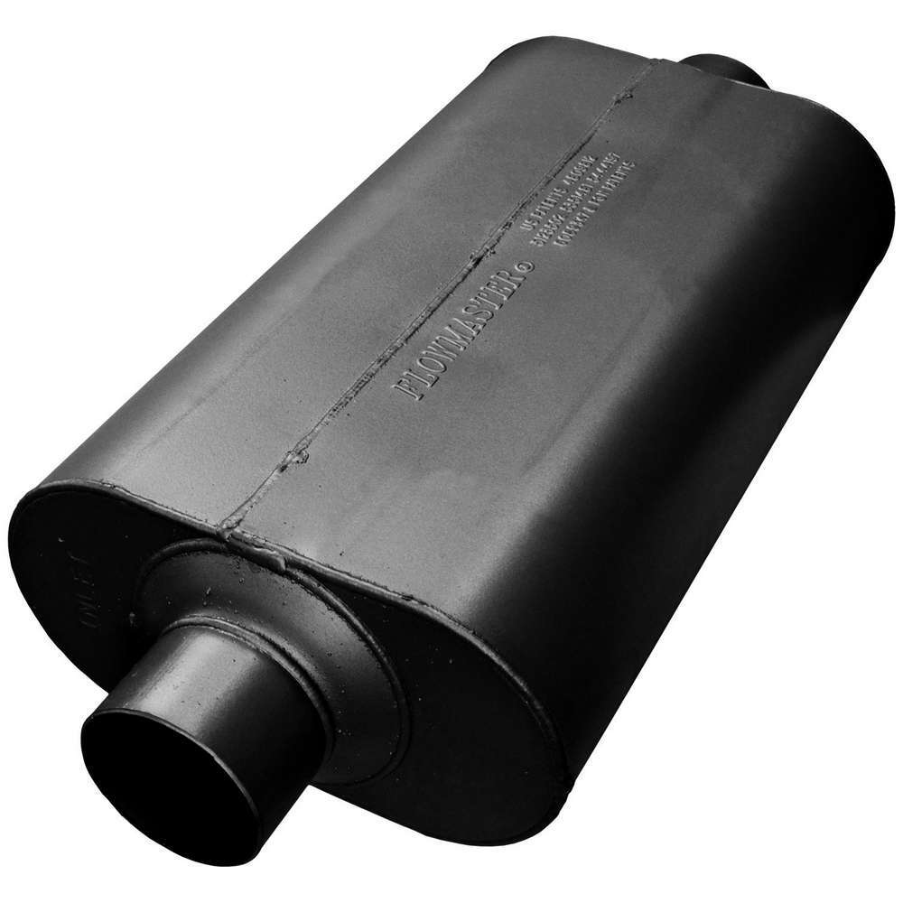 Flowmaster 53055 50 Series Performance SUV Muffler with 3 Inch Center Inlet and Outlet, 17 x 10 x 5 Inch Oval Steel Body, Black Finish