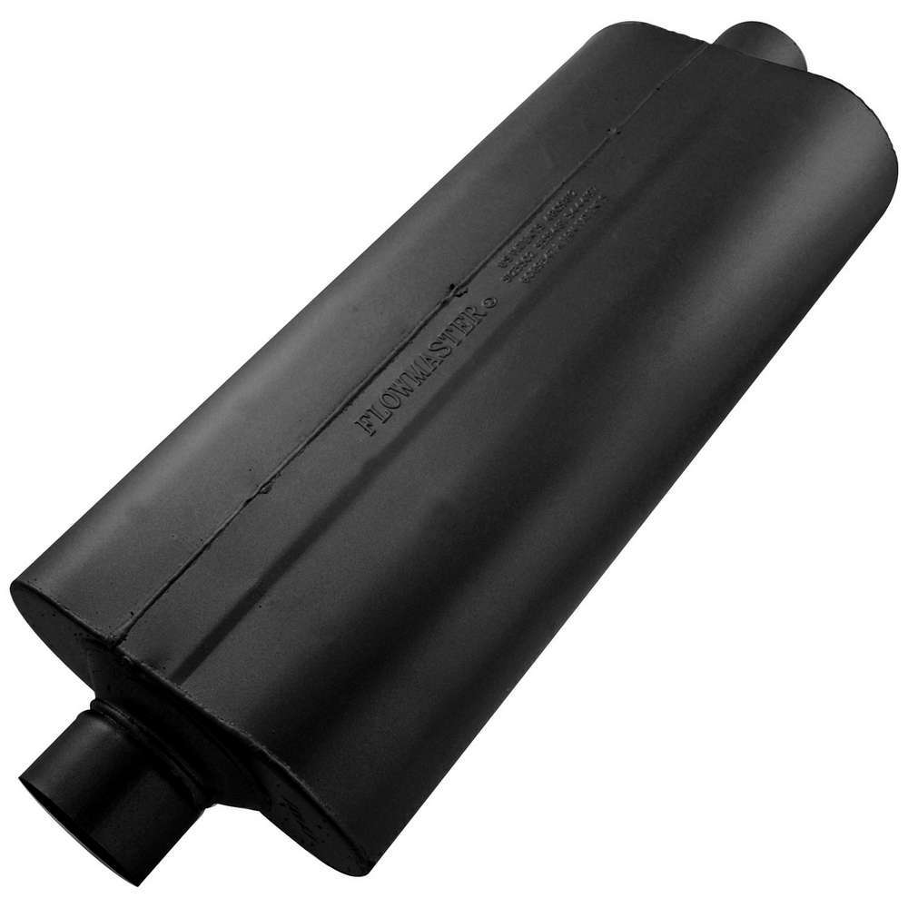 Flowmaster 53070 70 Series Hi-Performance Muffler with 3-Inch Center Inlet and Outlet, Oval Steel Body, Black Finish