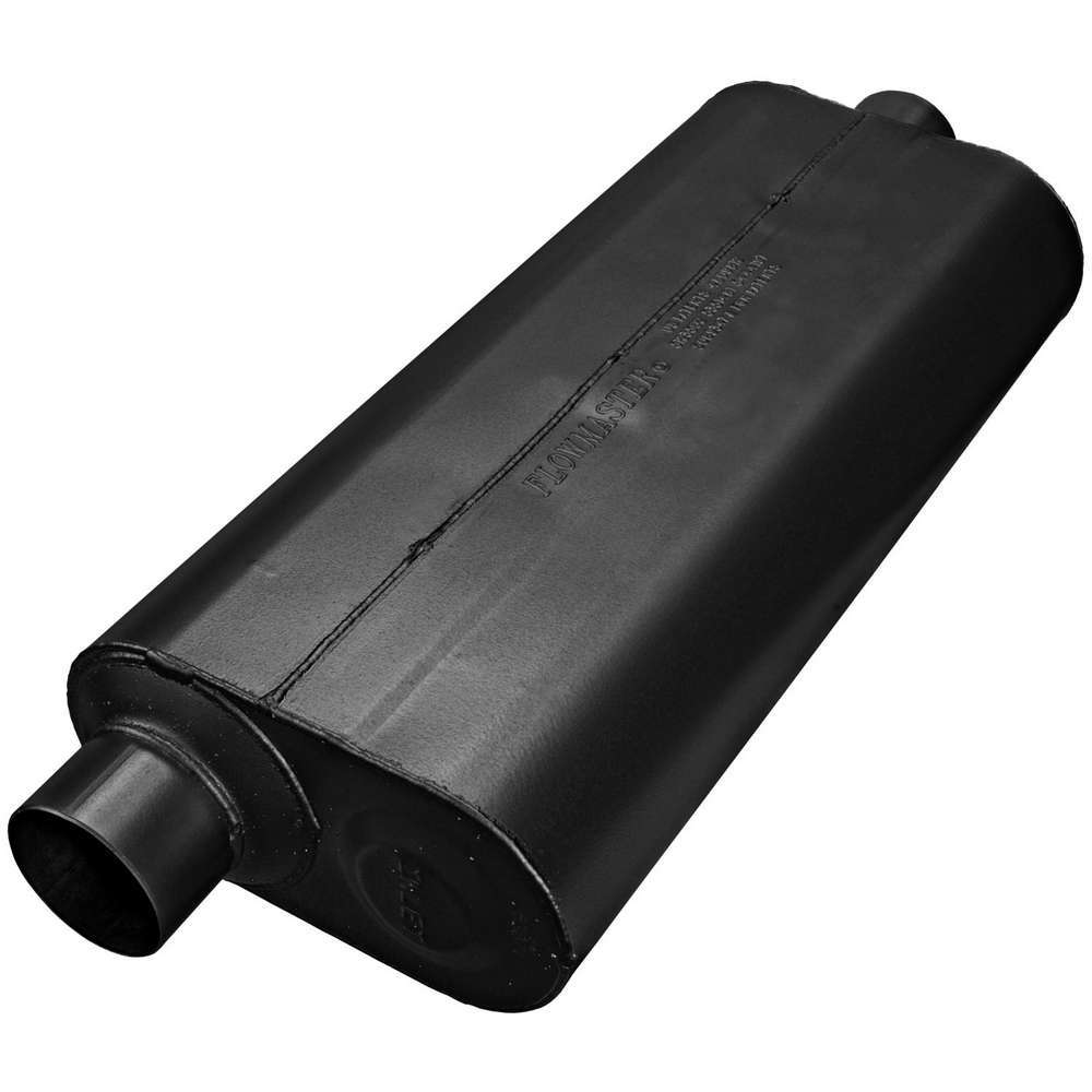 Flowmaster 53071 70 Series Hi-Performance Muffler with 3-Inch Offset Inlet and Center Outlet, 22 x 10 x 5 Inch Oval Steel Body, Black Finish