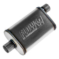 Flowmaster FlowFX Muffler 71226 with 2.5 Inch Offset Inlet and Center Outlet, Stainless Steel, 20 Inch Length