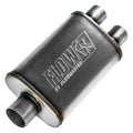 Flowmaster FlowFX Muffler Part Number 72198 with 3-Inch Center Inlet and Dual 2.5-Inch Outlets