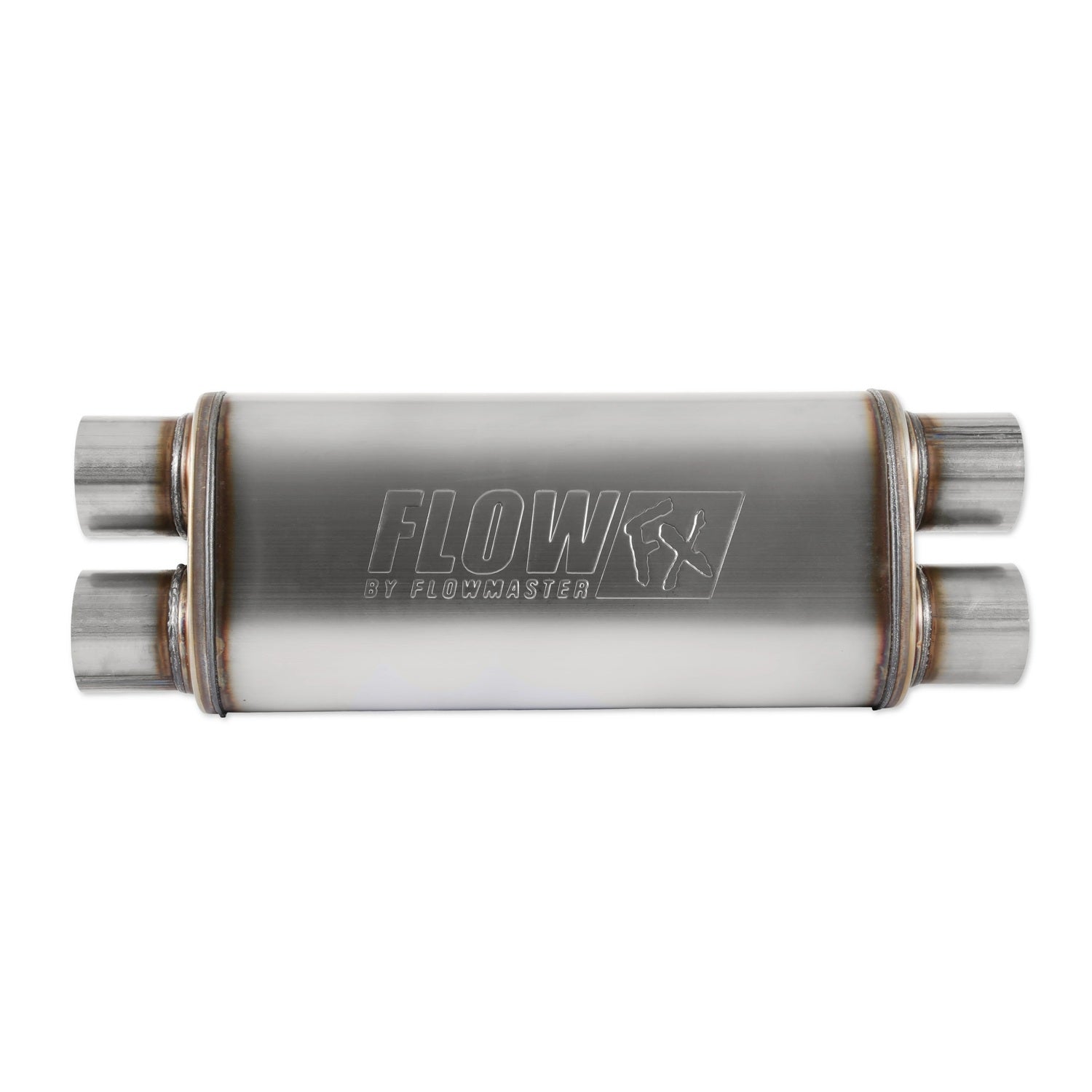 Flowmaster Muffler 72469 Dual 3-Inlet and Outlets Stainless Steel Oval Body 24-Inch Length