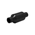 Flowmaster 815425S Outlaw Race Muffler with 2.5 Inch Inlet and Outlet, 6 x 4.5 Inch Round Body, 12 Inch Length, Stainless Steel with Black Finish