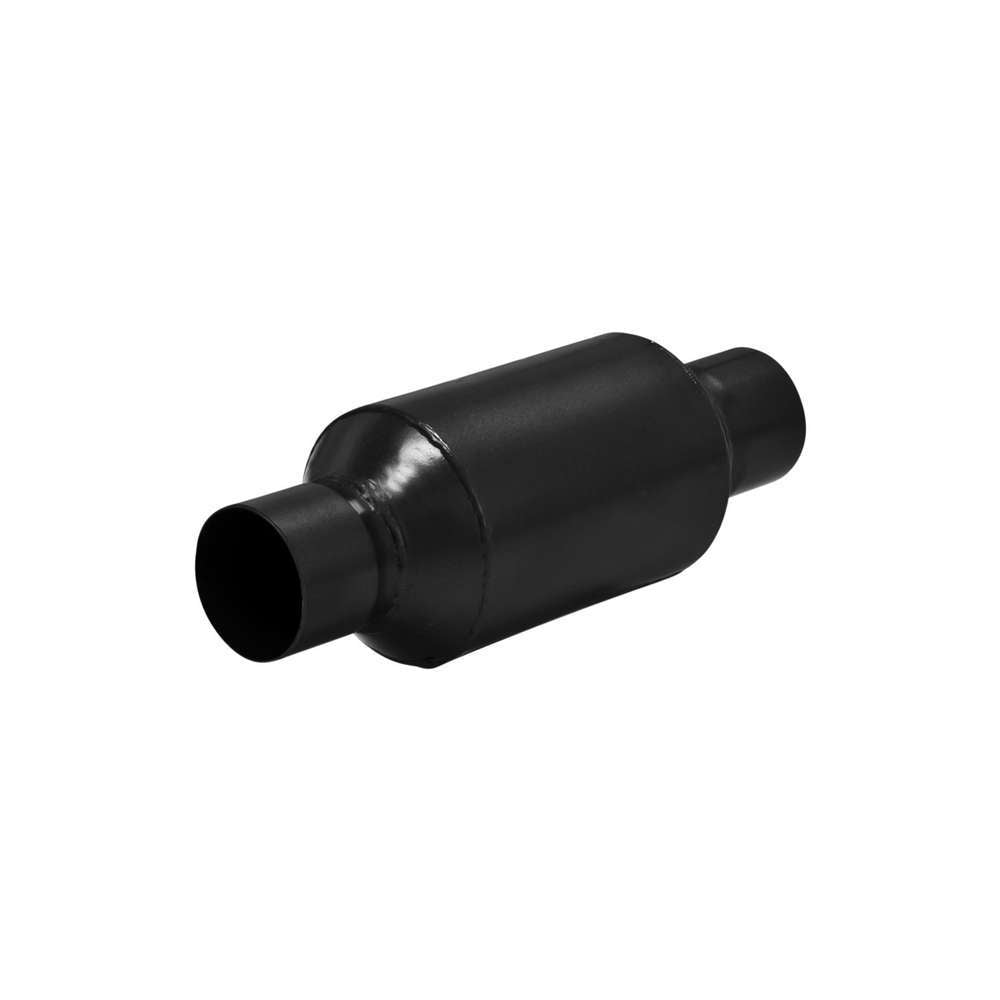 Flowmaster 815425S Outlaw Race Muffler with 2.5 Inch Inlet and Outlet, 6 x 4.5 Inch Round Body, 12 Inch Length, Stainless Steel with Black Finish