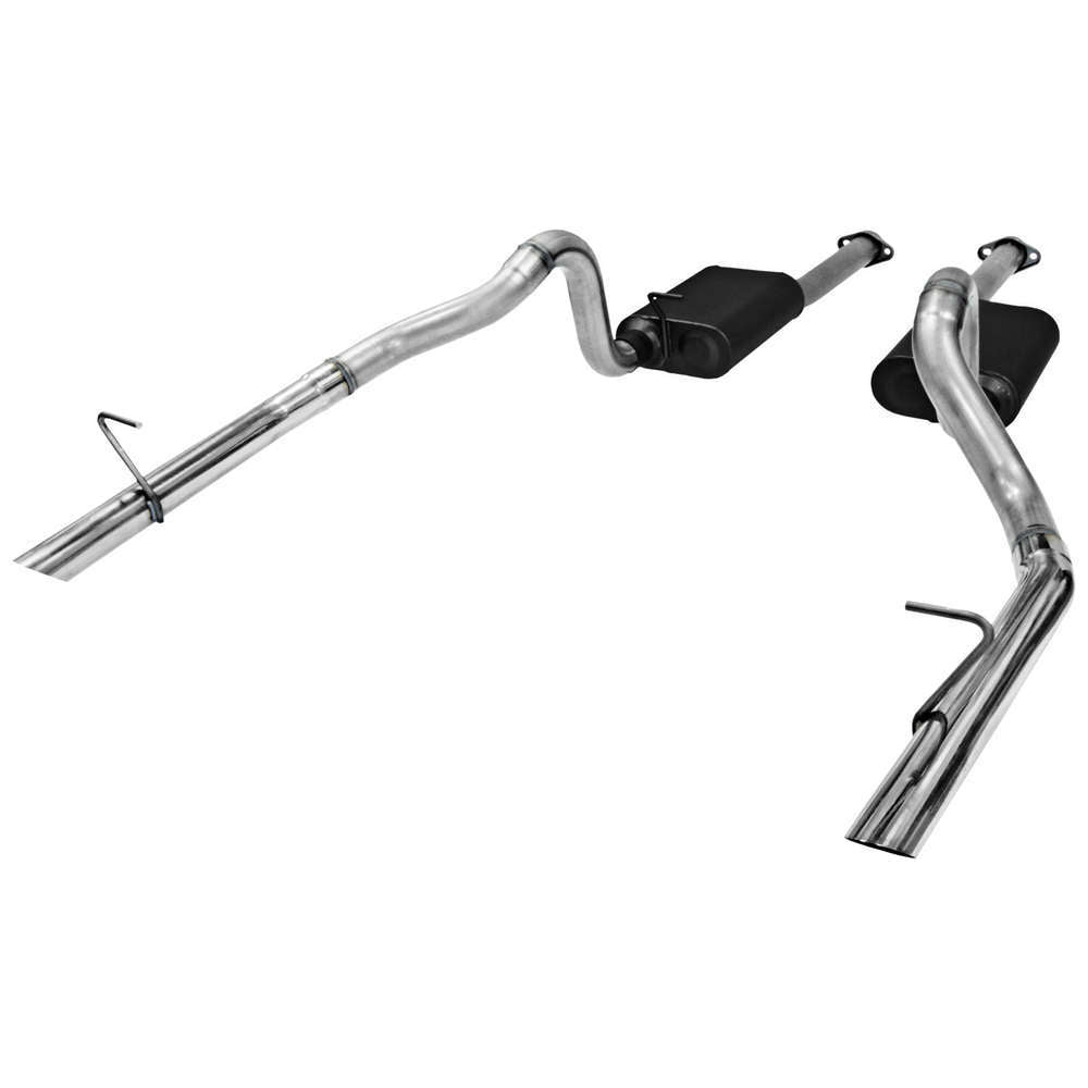 Flowmaster 817213 American Thunder Cat-Back Exhaust System for Ford Mustang 1986-1993, 2.5 Inch Tailpipe and Tips, Stainless Steel
