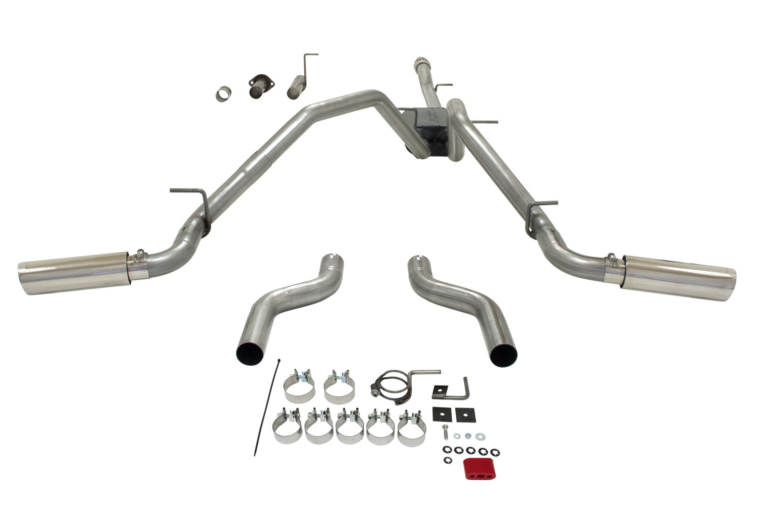 Flowmaster 817680 American Thunder Cat-Back Exhaust System for 2007-2013 GM Fullsize Trucks with 5.3L Engine, 2.5 Inch Tailpipe, 3.5 Inch Tips, Stainless Steel