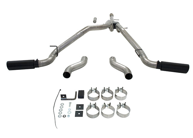 Flowmaster 817689 Outlaw Cat-Back Exhaust System for GM Fullsize Trucks 2014-2019, 3-Inch Tailpipe, 4-Inch Tips, Stainless Steel with Black and Natural Finish