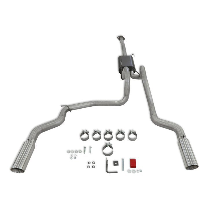 Flowmaster 818147 Force II Cat-Back Exhaust System for Ford F-150 with 2.7L, 3.5L, and 5.0L Engines, Dual Rear Exit, 2.5 inch Diameter, Polished 4 inch Tips