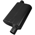 Flowmaster Super 44 Series Muffler Part Number 842448 with 2.25 Inch Offset Inlet and Outlet Stainless Steel with Black Finish