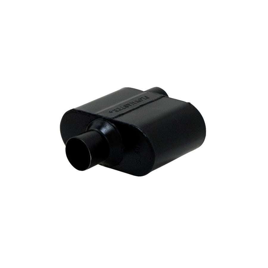 Flowmaster Super 10 Series Muffler 842516 with 2.5 Inch Offset and Center Inlet/Outlet, Stainless Steel, Black Finish
