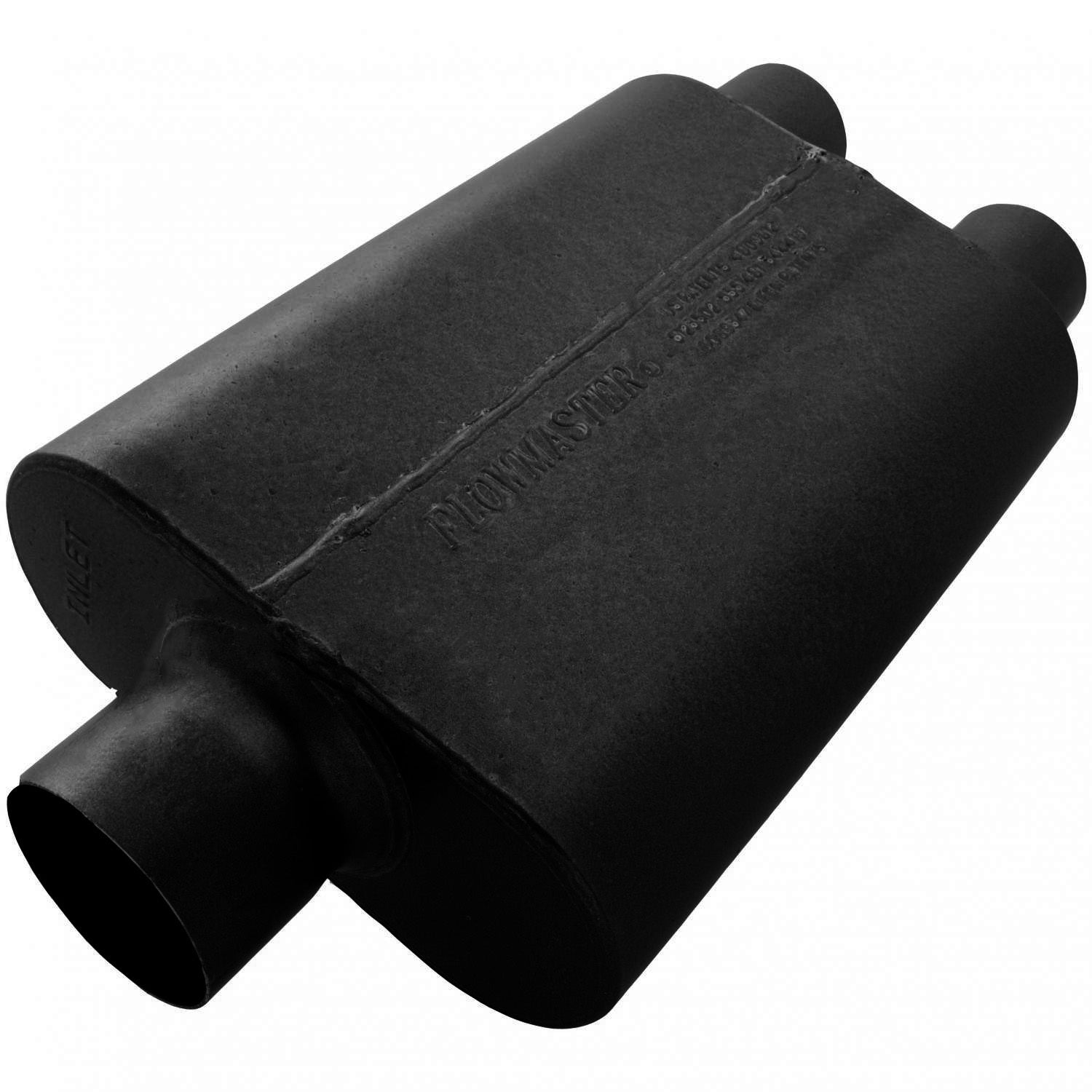 Flowmaster Super 44 Series Muffler Part Number 8430452 with 3-Inch Center Inlet and Dual 2.5-Inch Outlets