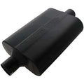 Flowmaster Super 44 Series Muffler Part No. 942445 with 2.25 Inch Center Inlet and Outlet, Steel Construction, Black Finish