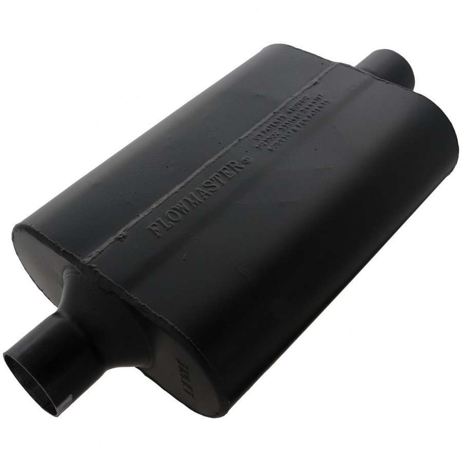 Flowmaster Super 44 Series Muffler Part No. 942445 with 2.25 Inch Center Inlet and Outlet, Steel Construction, Black Finish
