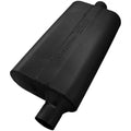 Flowmaster 942451 50 Series Delta Flow Muffler with 2.25-Inch Inlet and Outlet, Oval Steel Body in Black Finish