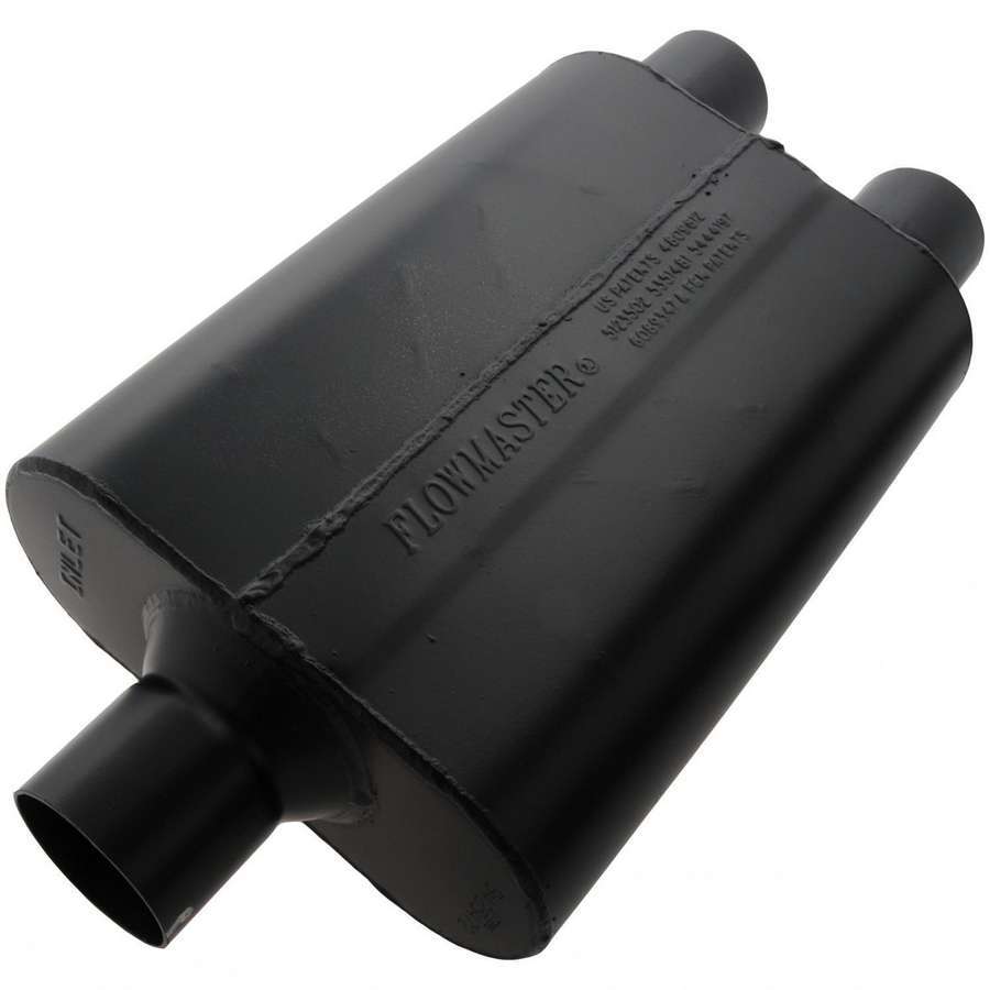 Flowmaster Super 44 Series Muffler 2.5 Inch Center Inlet Dual Outlets Steel Black Finish